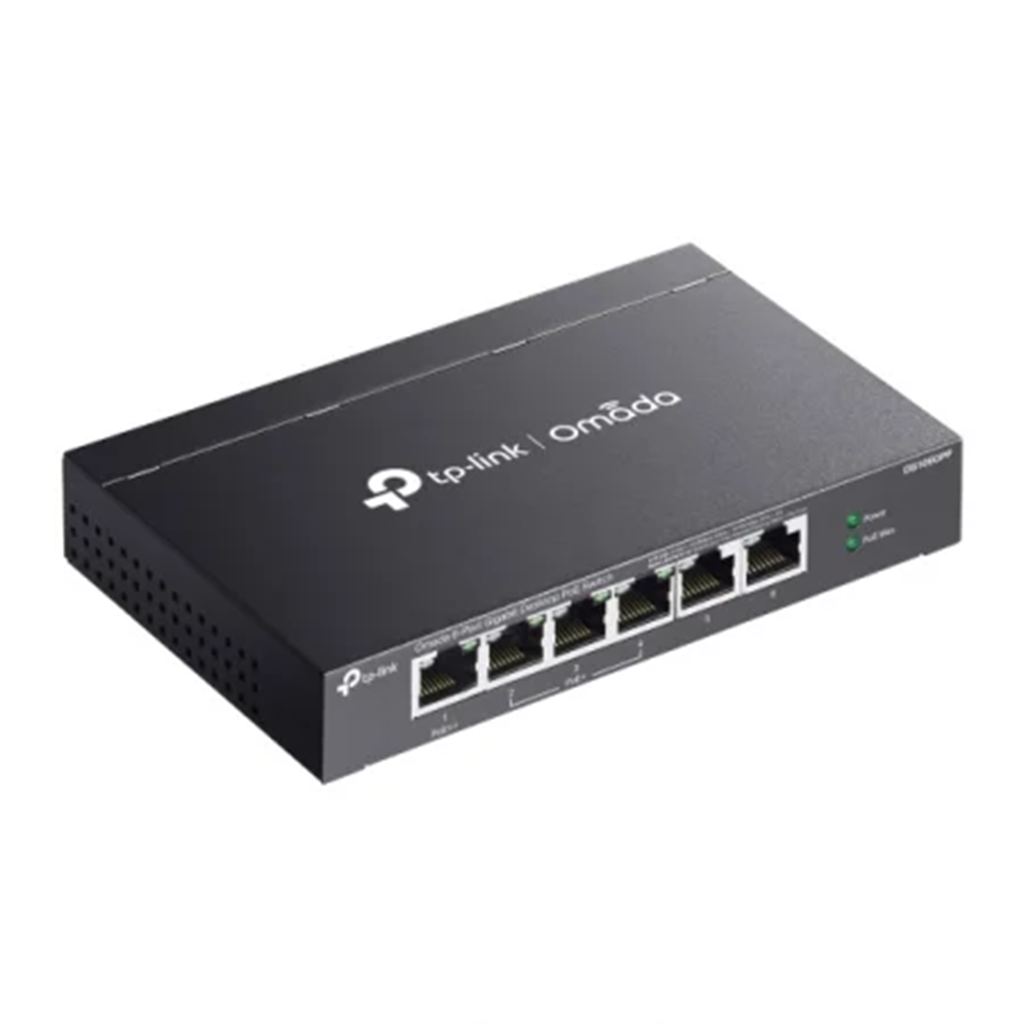 Switch cu 6 porturi TP-Link Omada DS106GPP, 3 porturi POE+, 1 port POE++