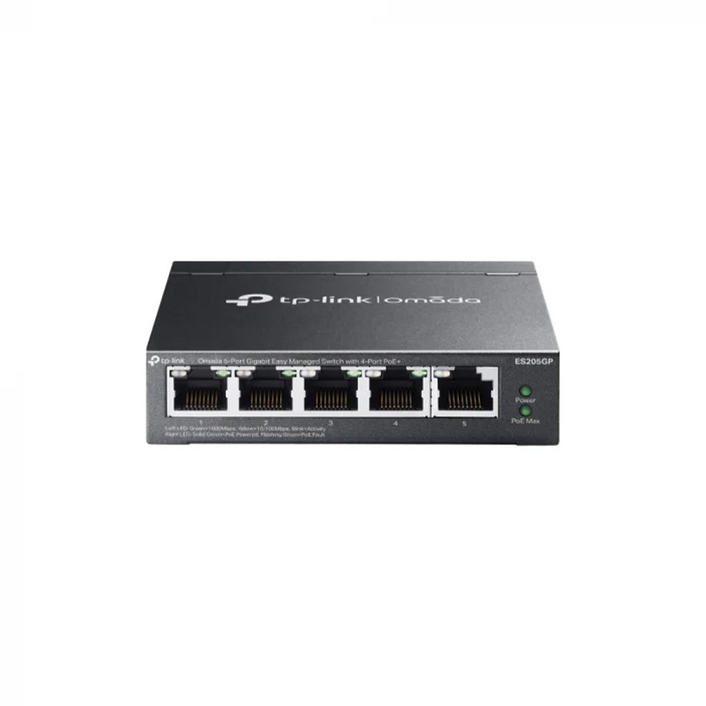 Switch fara management TP-Link Omada ES205GP, 5 porturi, 4 POE+