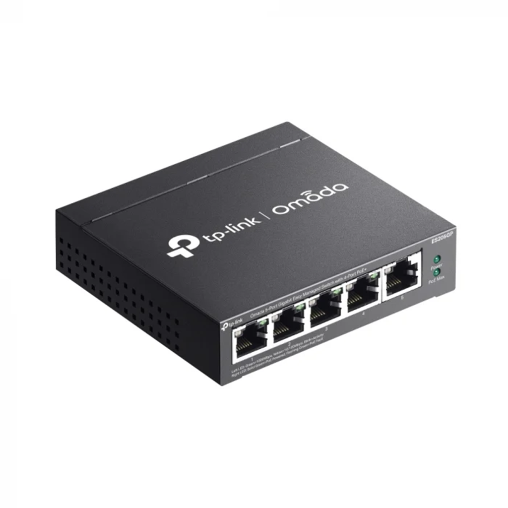 Switch fara management TP-Link Omada ES205GP, 5 porturi, 4 POE+