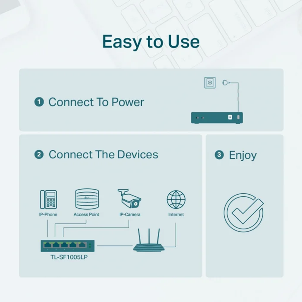 Switch cu 5 porturi, fara management TP-Link Omada TL-SF1005LP, POE