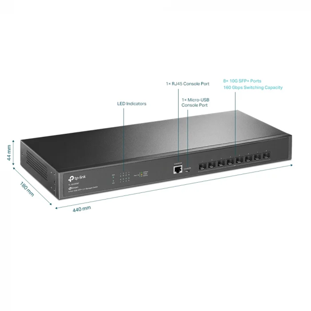 Switch JetStream cu Management TP-Link Omada TL-SX3008F, 8 porturi