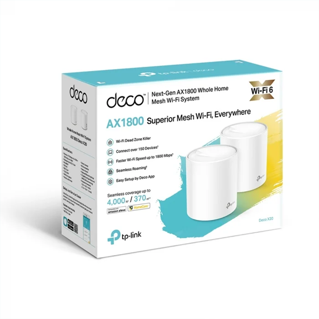 Pachet de 2 bucati - Unitate Mesh TP-Link Deco X20 Wi-Fi 6 AX1800