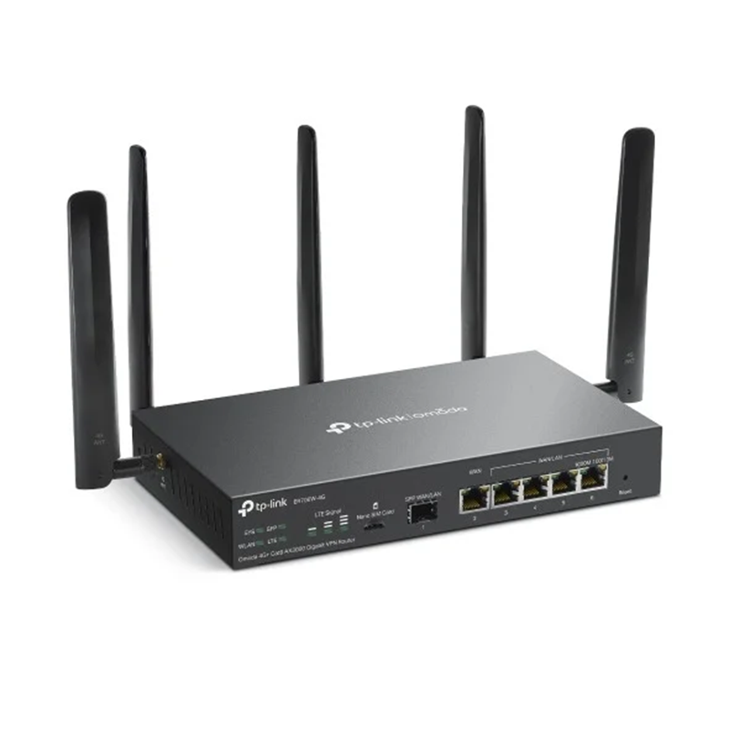 Router wireless TP-Link Omada ER706W-4G, banda dubla, AX3000, 4G+