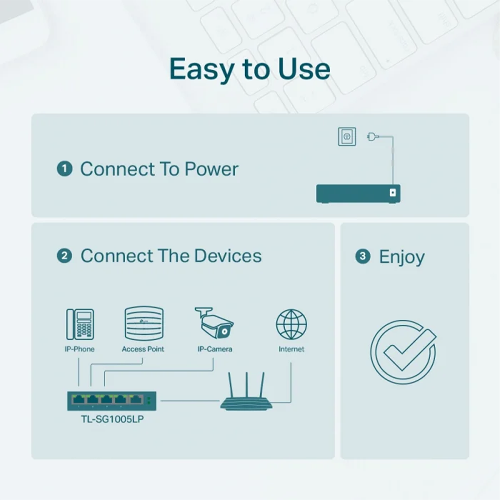 Switch fara management TP-Link TL-SG1005LP, 5 porturi POE