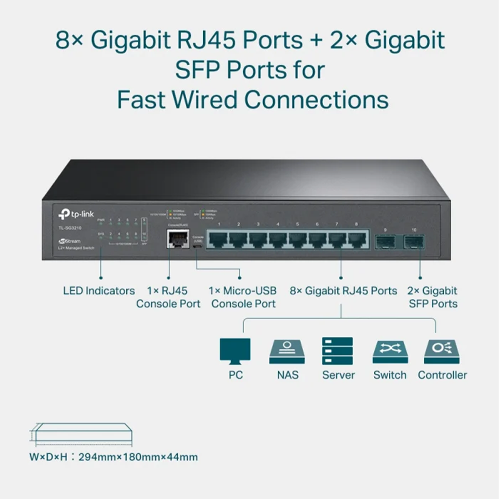 Switch JetStream cu Management TP-Link Omada TL-SG3210, 8 porturi