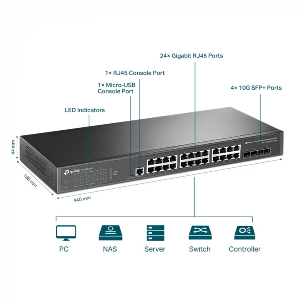 Switch JetStream cu Management TP-Link Omada TL-SG3428X, 28 de porturi