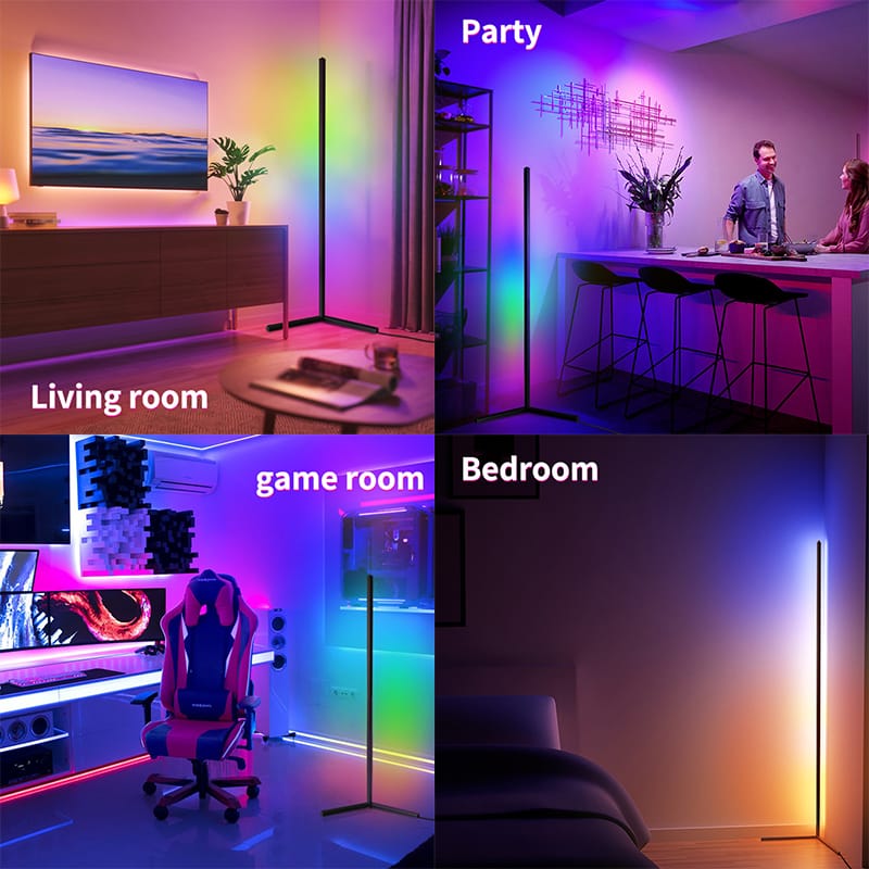 Lampadar Cu Telecomanda Si Lumini RGBW De Ritm Cu Activare Sonora (Vumetru Digital)