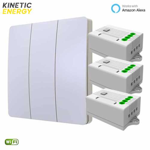 KIT Întrerupator triplu Kinetic Energy + 3 Controllere 1 circuit 5A WiFi