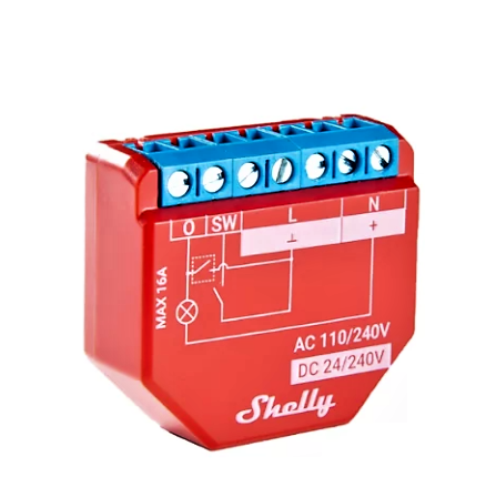 Shelly Plus 1PM – releu cu monitorizare consum, 1 canal, 16A, WiFi si Bluetooth