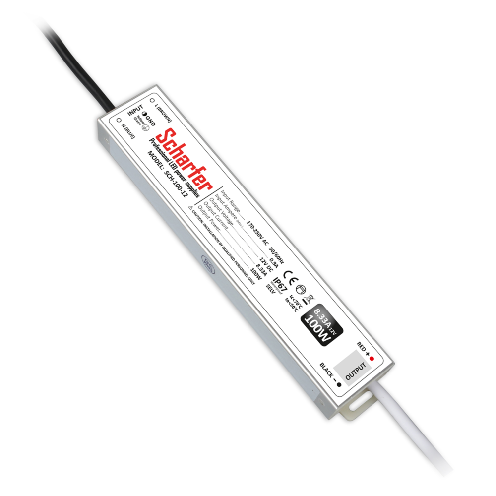 Sursa de alimentare LED 12V 100W 8.33A IP67 Scharfer - hsmartro