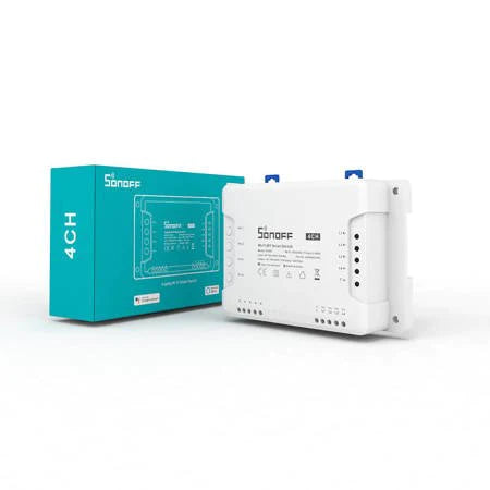 SONOFF 4CH R3 PRO - Releu SMART cu control WIFI si RF pentru 4 CANALE, NO/NC si suport pentru contact uscat,  DIY