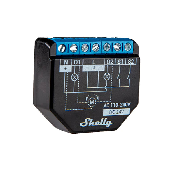 Shelly Plus 2PM - releu cu monitorizare consum, 2 canale, 10A, WiFi si Bluetooth