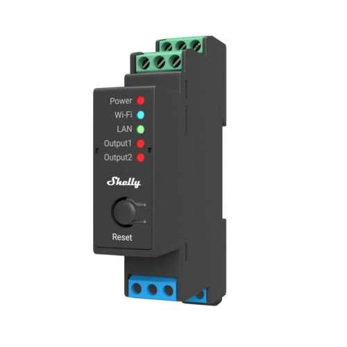 Shelly Pro 2 - releu 2 canale, 2x 16A, WiFi, LAN, Bluetooth