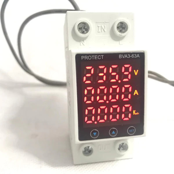 Contor electric cu protectie la tensiune si curent digital 220V 63A