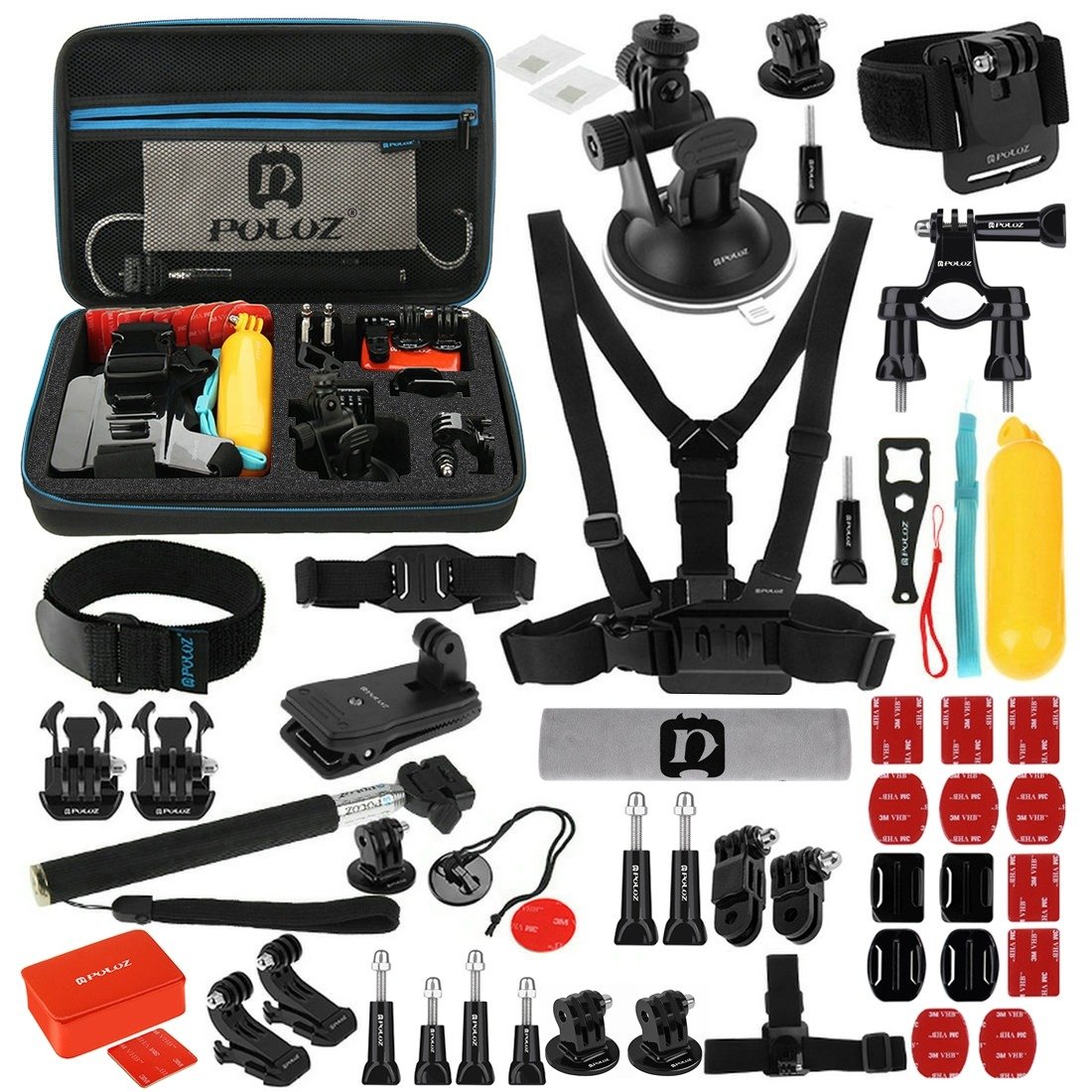 Set 53 accesorii pentru camere sport GoPro, Puluz - hsmartro