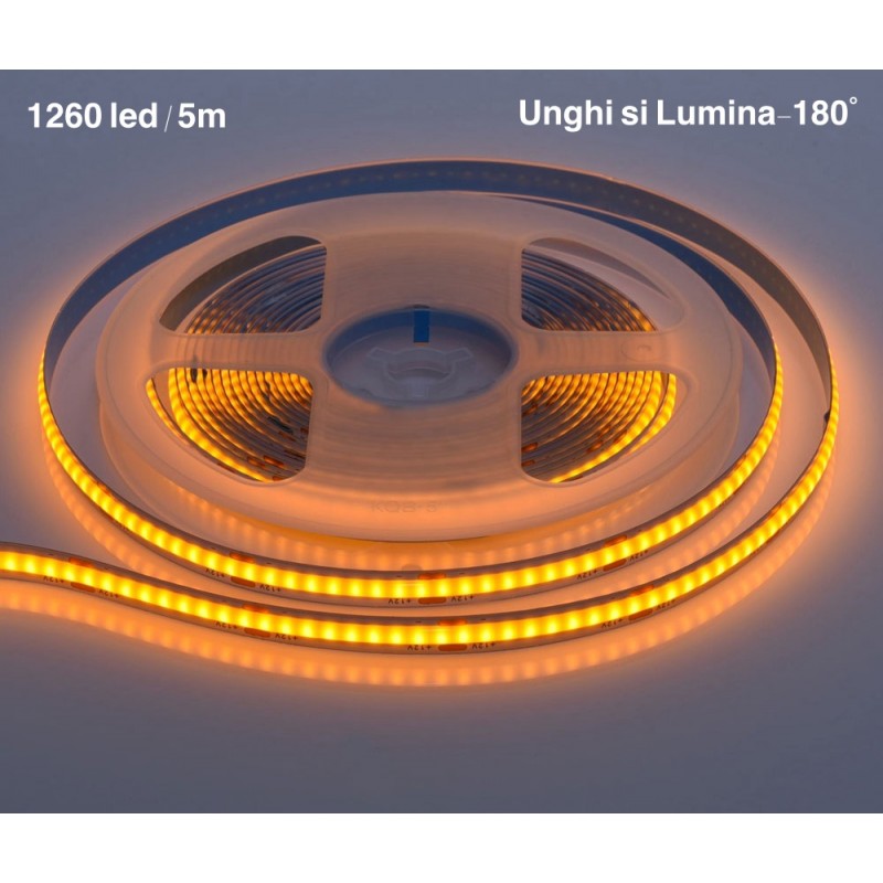 BANDA COB LED GALBEN - FLEXIBIL - 252LED/M - 12W/ML - ROLA/5M - hsmartro