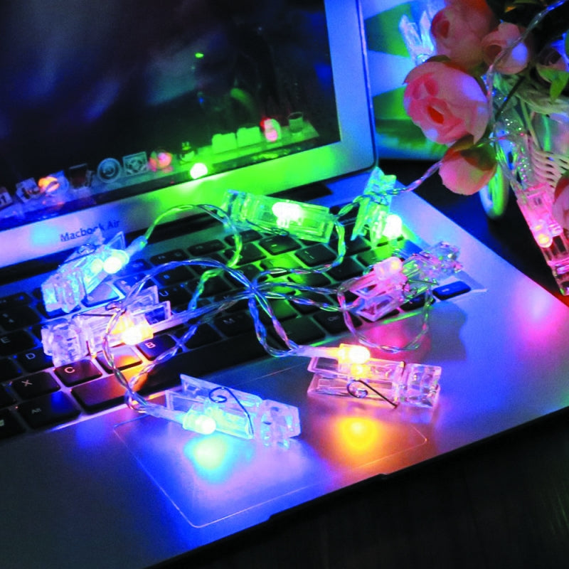 Instalatie Led cu  Clipsuri  multicolor  , 3 M 20 Led-uri, Pentru fotografii