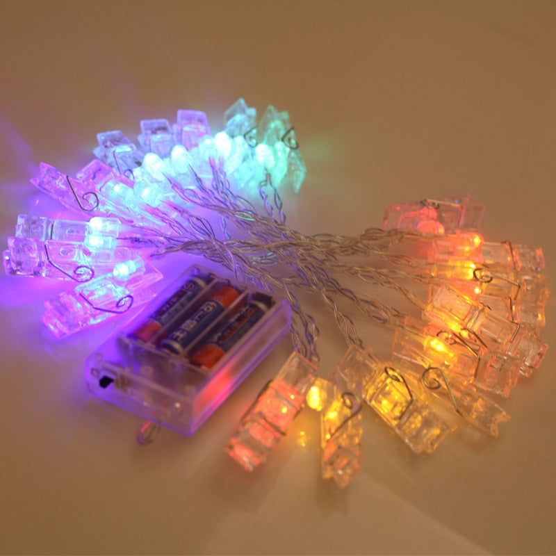 Instalatie Led cu  Clipsuri  multicolor  , 3 M 20 Led-uri, Pentru fotografii