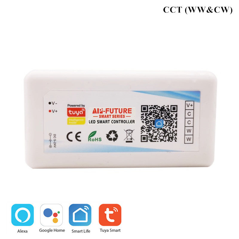 Controller smart WiFi TUYA pentru banda LED Monocolor/Dual White/RGB/RGBWW/RGBCCT CCT - hsmartro