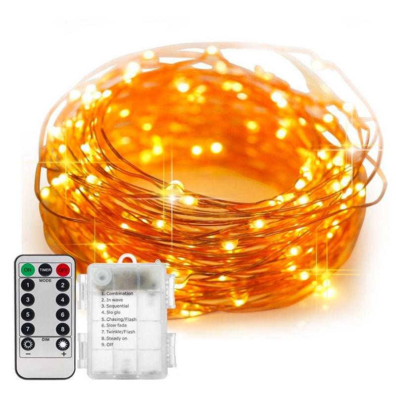 GHIRLANDA INSTALATIE LUMINOASA, 10M, 100 LEDURI, WATERPROOF, 8 MODURI DE LUMINA CU TELECOMANDA