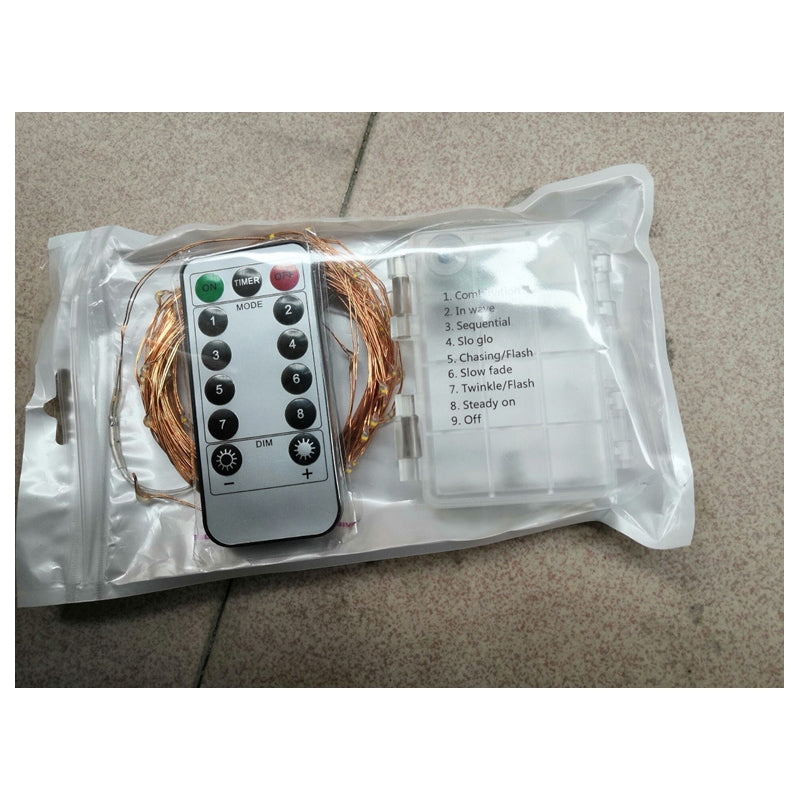 GHIRLANDA INSTALATIE LUMINOASA, 10M, 100 LEDURI, WATERPROOF, 8 MODURI DE LUMINA CU TELECOMANDA