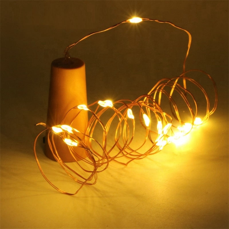 GHIRLANDA INSTALATIE LUMINOASA 2M, 20 DE LEDURI, CAPAT STIL DOP DE STICLA DE SAMPANIE, 3 BATERII TIP LR44 INCLUSE