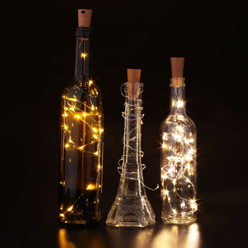 GHIRLANDA INSTALATIE LUMINOASA 2M, 20 DE LEDURI, CAPAT STIL DOP DE STICLA DE SAMPANIE, 3 BATERII TIP LR44 INCLUSE