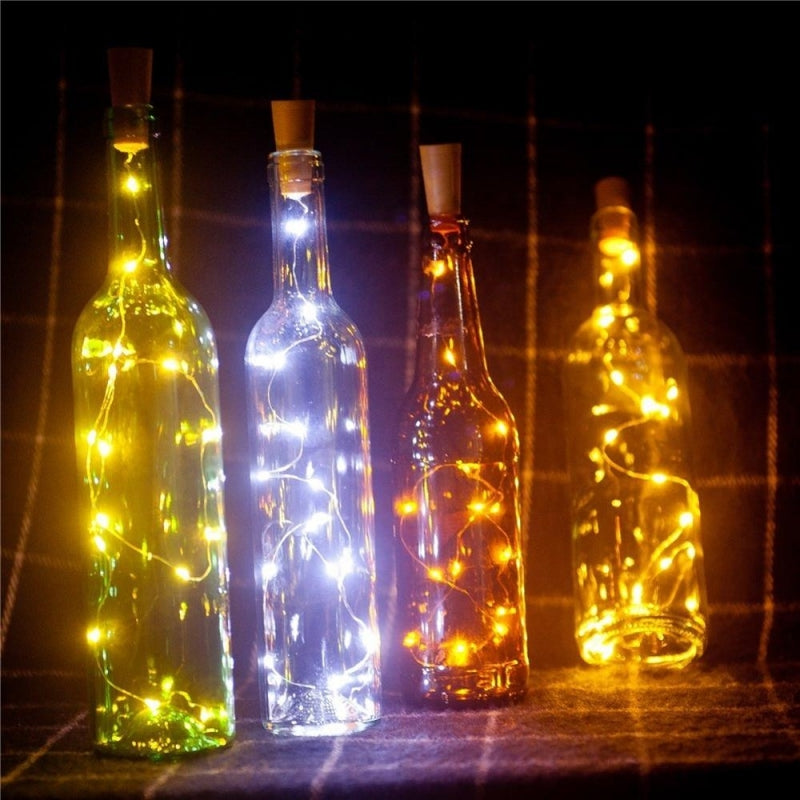 GHIRLANDA INSTALATIE LUMINOASA 2M, 20 DE LEDURI, CAPAT STIL DOP DE STICLA DE SAMPANIE, 3 BATERII TIP LR44 INCLUSE