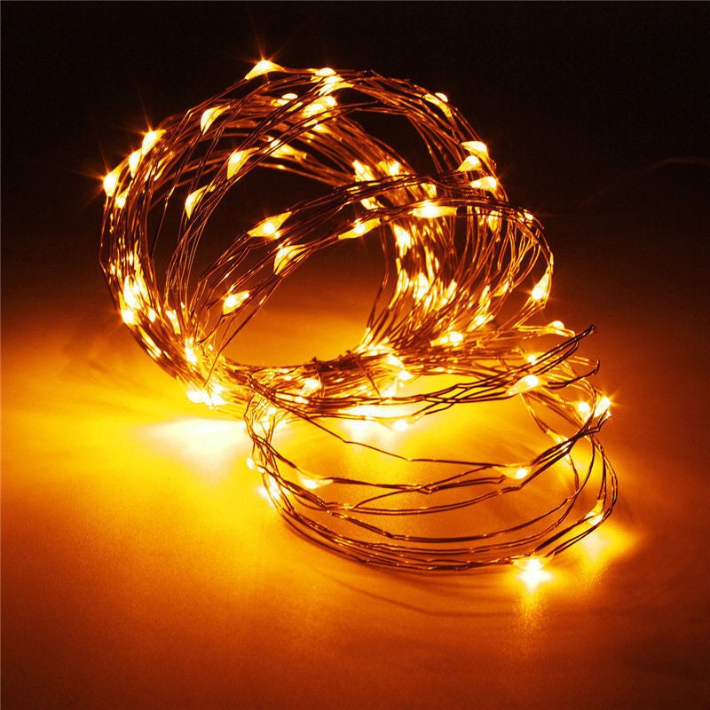 GHIRLANDA INSTALATIE LUMINOASA TIP SIR, 10M, 100 DE LEDURI, CONECTARE PRIN USB LA DIFERITE DISPOZITIVE, LUMINA CALDA