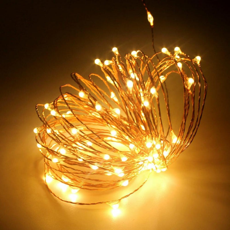 GHIRLANDA INSTALATIE LUMINOASA TIP SIR, 10M, 100 DE LEDURI, CONECTARE PRIN USB LA DIFERITE DISPOZITIVE, LUMINA CALDA