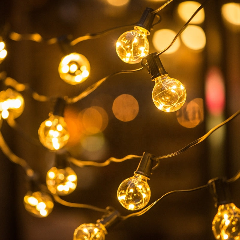 GHIRLANDA LUMINOASA DE INTERIOR/EXTERIOR, 30 BECURI BILE , PE SIR, 10 METRI, LUMINA CALDA