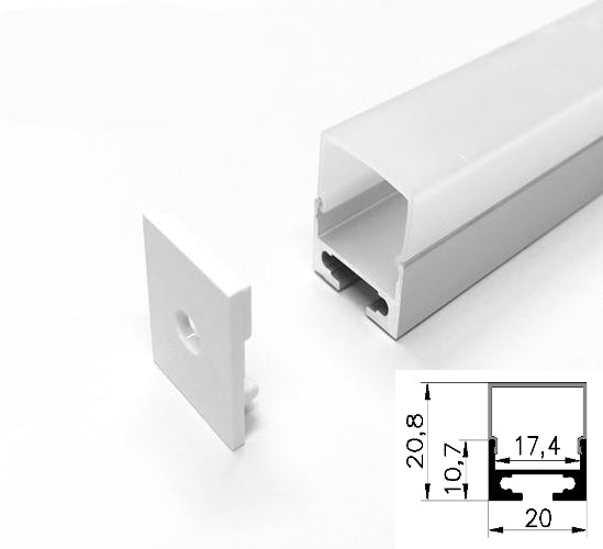 Profil led aluminiu HSM- 108/2 – aplicat/2m