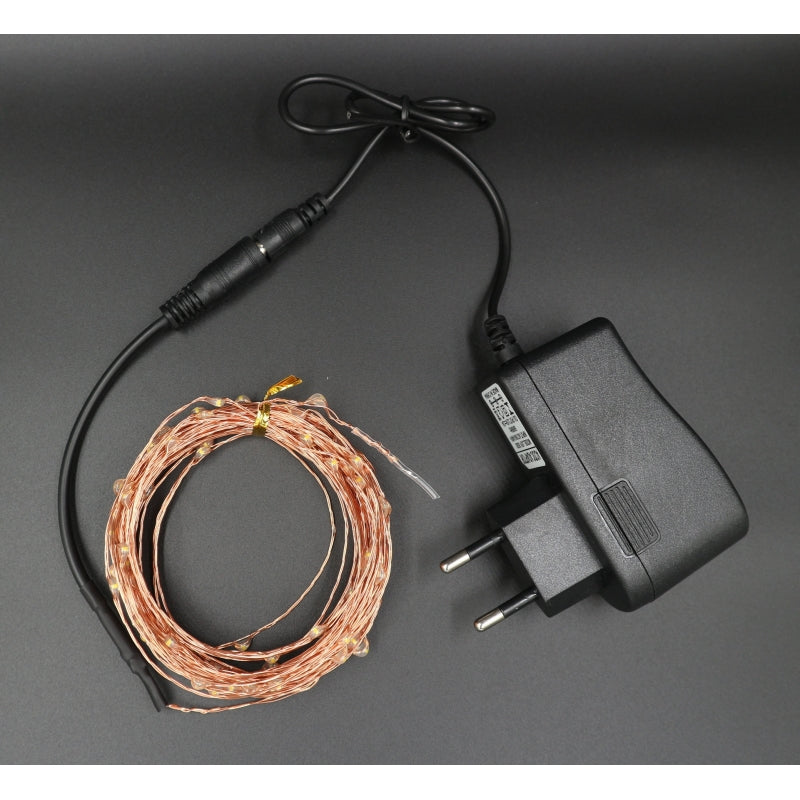 INSTALATIE LUMINOASA DE INTERIOR LED, 100 LED-URI , PE SNUR DIN CUPRU, 10M, LUMINA CALDA