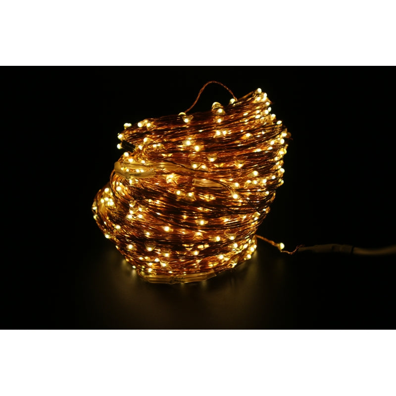 INSTALATIE LUMINOASA DE INTERIOR LED, 1000 LED-URI, PE SNUR DIN CUPRU, 100M, LUMINA CALDA