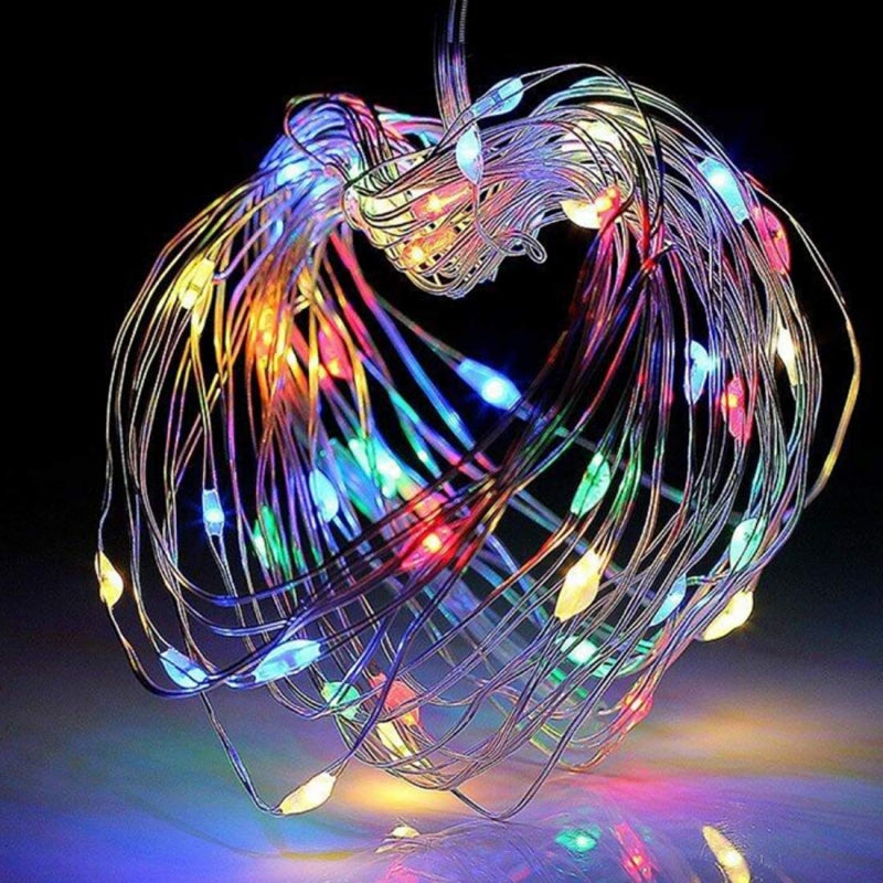 INSTALATIE LUMINOASA DE INTERIOR IMITA MUZICA, 10 METRI, 100 LED-URI, MULTICOLOR