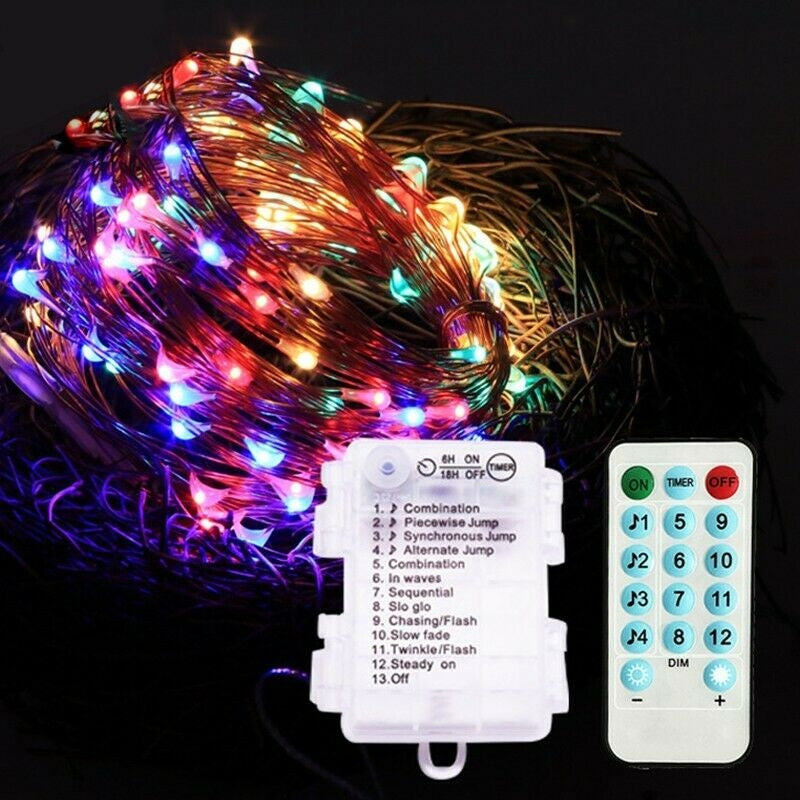 INSTALATIE LUMINOASA DE INTERIOR IMITA MUZICA, 10 METRI, 100 LED-URI, MULTICOLOR