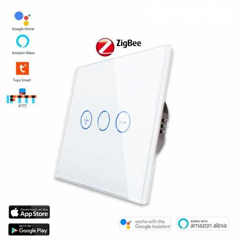 INTRERUPATOR TOUCH DIMMER / VARIATOR ZIGBEE CU NUL CU PANOU DIN STICLA TUYA