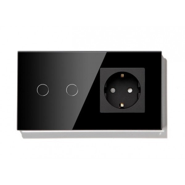 Întrerupător tactil dublu+Priza - hsmartro