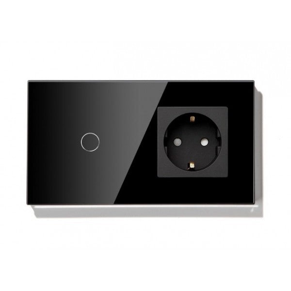 Întrerupător tactil simplu cap scara/cruce + Priza - hsmartro