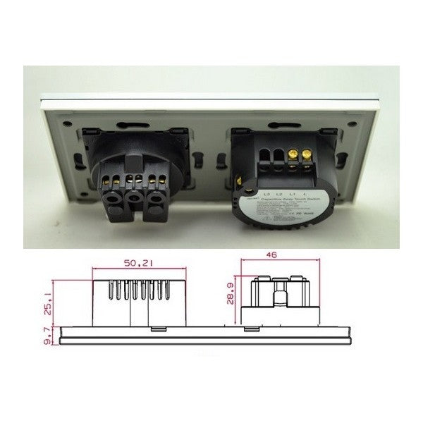 Întrerupător tactil simplu cap scara/cruce + Priza - hsmartro