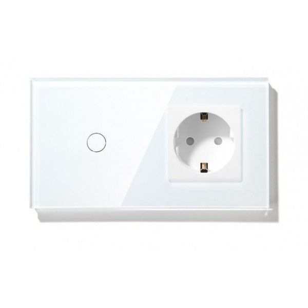 Întrerupător tactil simplu cap scara/cruce + Priza - hsmartro