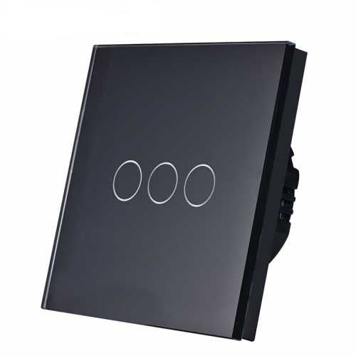 EMITATOR RF433 TOUCH TRIPLU 230V CU PANOU STICLA (PENTRU CAP-SCARA/ CRUCE WIFI+RF)