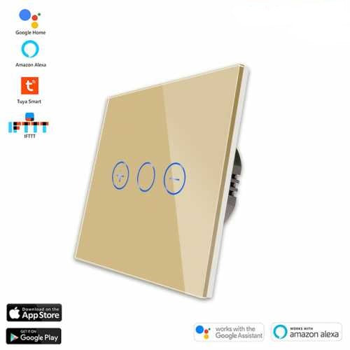 ÎNTRERUPĂTOR TOUCH CU DIMMER/ VARIATOR WIFI CU NUL CU PANOU DIN STICLA TUYA