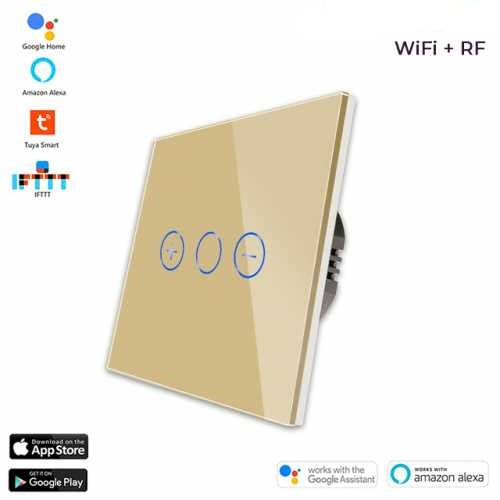 INTRERUPATOR TOUCH SMART CU DIMMER/VARIATOR WIFI+RF CU NUL CU PANOU DIN STICLA