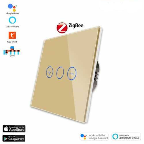 INTRERUPATOR TOUCH DIMMER / VARIATOR ZIGBEE CU NUL CU PANOU DIN STICLA TUYA