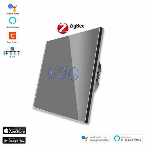 INTRERUPATOR TOUCH DIMMER / VARIATOR ZIGBEE CU NUL CU PANOU DIN STICLA TUYA