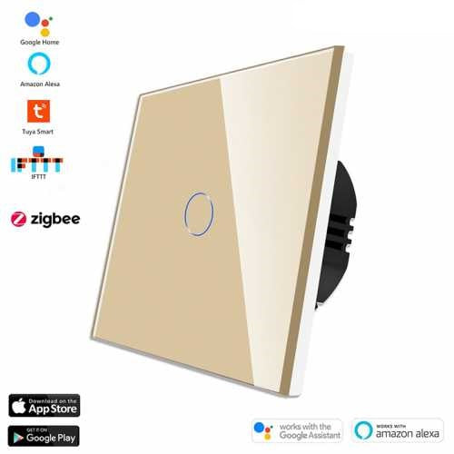 INTRERUPATOR TOUCH SIMPLU ZIGBEE CU NUL CU PANOU DIN STICLA