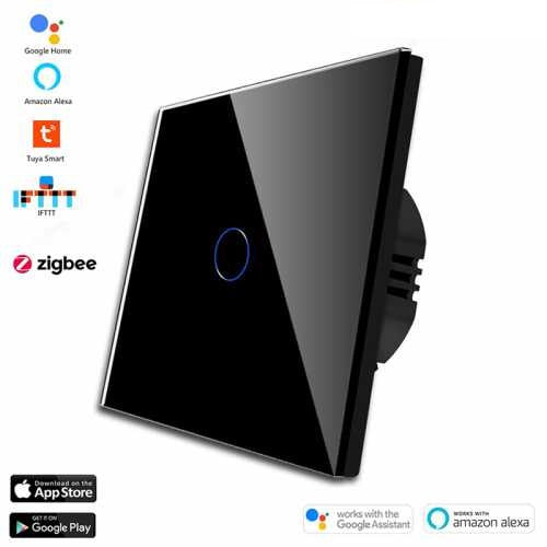 INTRERUPATOR TOUCH SIMPLU ZIGBEE CU NUL CU PANOU DIN STICLA