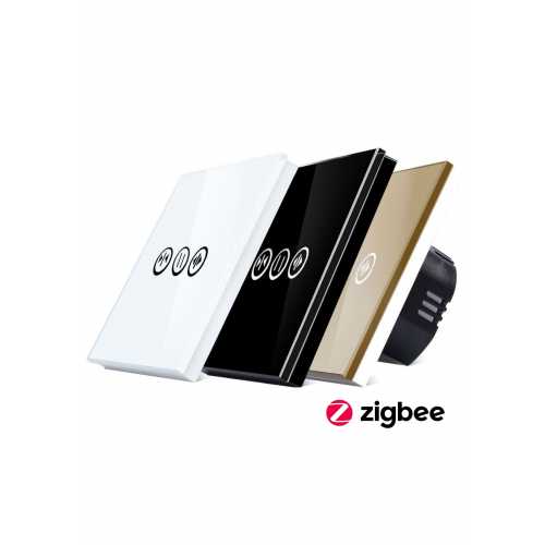 INTRERUPATOR TOUCH JALUZELE ZIGBEE CU NUL CU PANOU DIN STICLA