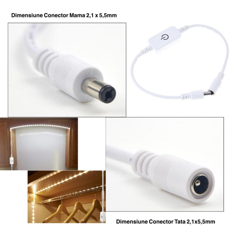 ÎNTRERUPĂTOR TOUCH LED REGLABIL , DC 2.1